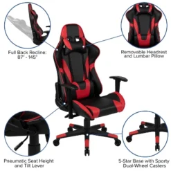 Flash Furniture X20 Gaming Chair Racing Office Ergonomic Computer PC Adjustable Swivel Chair With Fully Reclining Back In Red LeatherSoft -Flash Furniture Shop GUEST fbfa2204 f1f5 4e10 82a3 06e8af09b04d