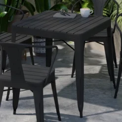 Flash Furniture All-Weather Resin Top Square Table & 4 Metal Chairs With Poly Resin Seats-Black 14 Flash Furniture All-Weather Resin Top Square Table & 4 Metal Chairs With Poly Resin Seats-Black -Flash Furniture Shop GUEST fc56a9b0 4540 49a2 8901 c3eeaeb2a6fb