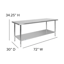 Flash Furniture Stainless Steel 18 Gauge Prep And Work Table With Undershelf - NSF Certified -Flash Furniture Shop GUEST fc8e0216 d686 4ec7 904d 3f04dcab87d8