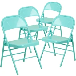 Flash Furniture 4 Pack HERCULES COLORBURST Series Triple Braced & Double Hinged Metal Folding Chair -Flash Furniture Shop GUEST fd9488f3 d4da 4b1b 8a65 5420ad629026