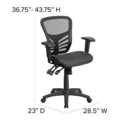 Flash Furniture Mid-Back Transparent Black Mesh Multifunction Executive Swivel Ergonomic Office Chair With Adjustable Arms -Flash Furniture Shop GUEST fe65986f c7b9 4ba9 8be1 4415b5f72b7f