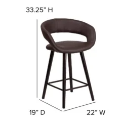 Flash Furniture Brynn Series 24'' High Contemporary Vinyl Rounded Back Counter Height Stool With Cappuccino Wood Frame 14 Flash Furniture Brynn Series 24'' High Contemporary Vinyl Rounded Back Counter Height Stool With Cappuccino Wood Frame -Flash Furniture Shop GUEST fec88a7e 9cd8 45ab b003 375de3c475bc