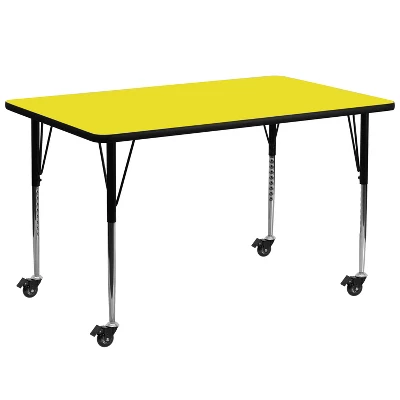 Flash Furniture Mobile 30''W X 72''L Rectangular HP Laminate Activity Table - Standard Height Adjustable Legs 2 Flash Furniture Mobile 30''W X 72''L Rectangular HP Laminate Activity Table - Standard Height Adjustable Legs - Image 2