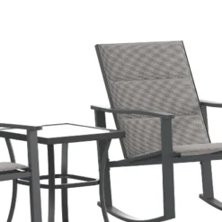 Flash Furniture Brazos 3 Piece Outdoor Rocking Chair Bistro Set With Flex Comfort Material And Metal Framed Glass Top Table -Flash Furniture Shop GUEST ff2d15a6 35f4 4e49 a5c3 cba53eeb00c7