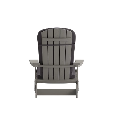 Flash Furniture Charlestown Set Of 2 All-Weather Poly Resin Indoor/Outdoor Folding Adirondack Chairs With Cushions For Deck, Porch, And Patio 12 Flash Furniture Charlestown Set Of 2 All-Weather Poly Resin Indoor/Outdoor Folding Adirondack Chairs With Cushions For Deck, Porch, And Patio - Image 12