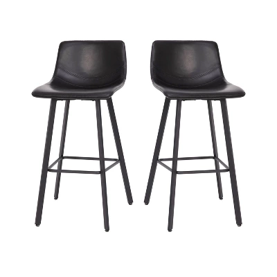 Flash Furniture Caleb Modern Armless 30 Inch Bar Height Commercial Grade Barstools With Footrests And Matte Iron Frames, Set Of 2 11 Flash Furniture Caleb Modern Armless 30 Inch Bar Height Commercial Grade Barstools With Footrests And Matte Iron Frames, Set Of 2 - Image 11